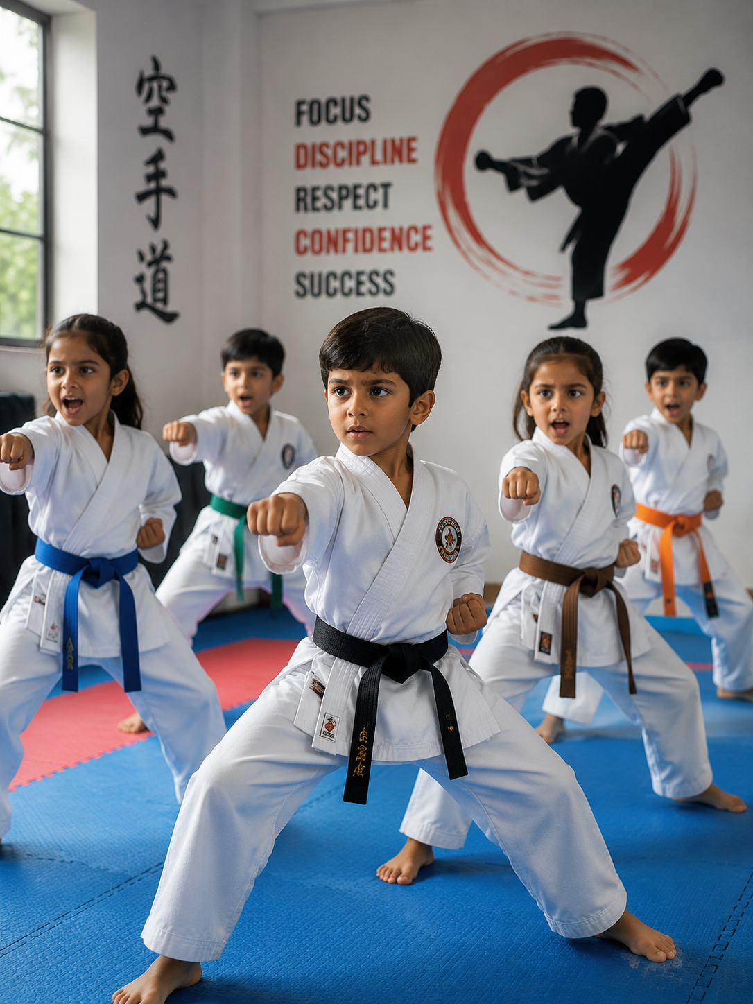 Karate training at Kriya Sports Academy